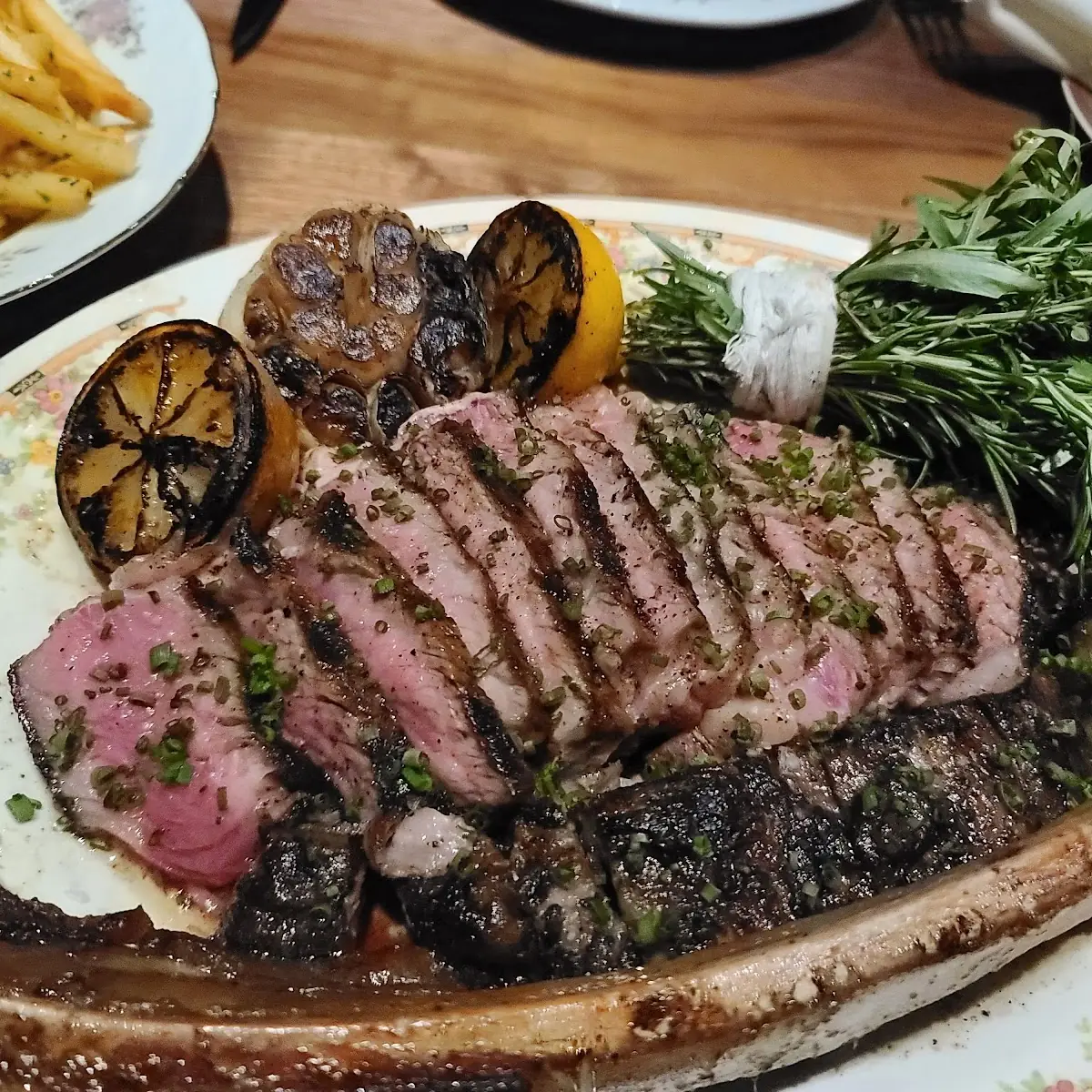 Tomahawk Steak with Side Sauces