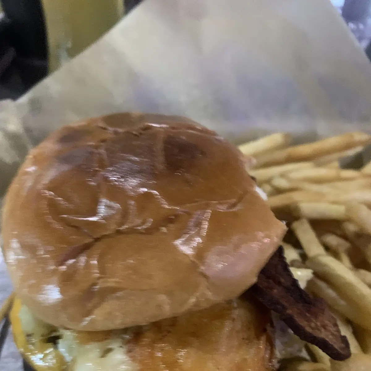 Crispy Fried Fish Burger and Fries