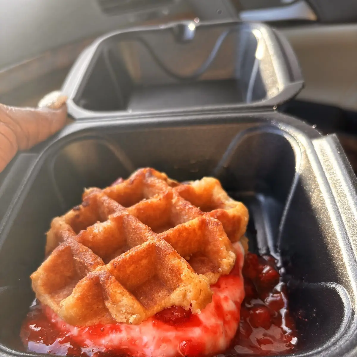 Strawberry Cheesecake Stuffed Waffle