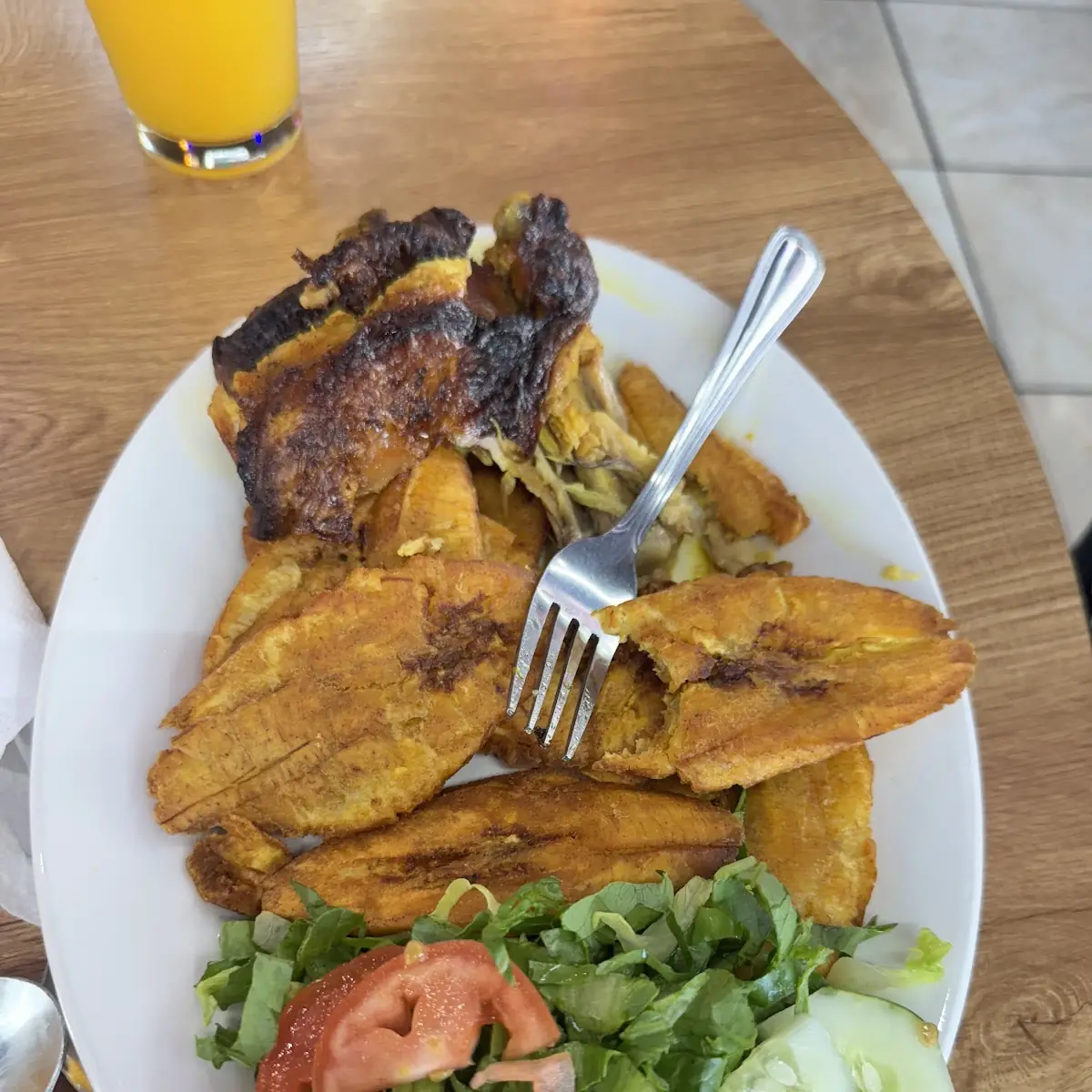 Baked Chicken with Fried Plantains