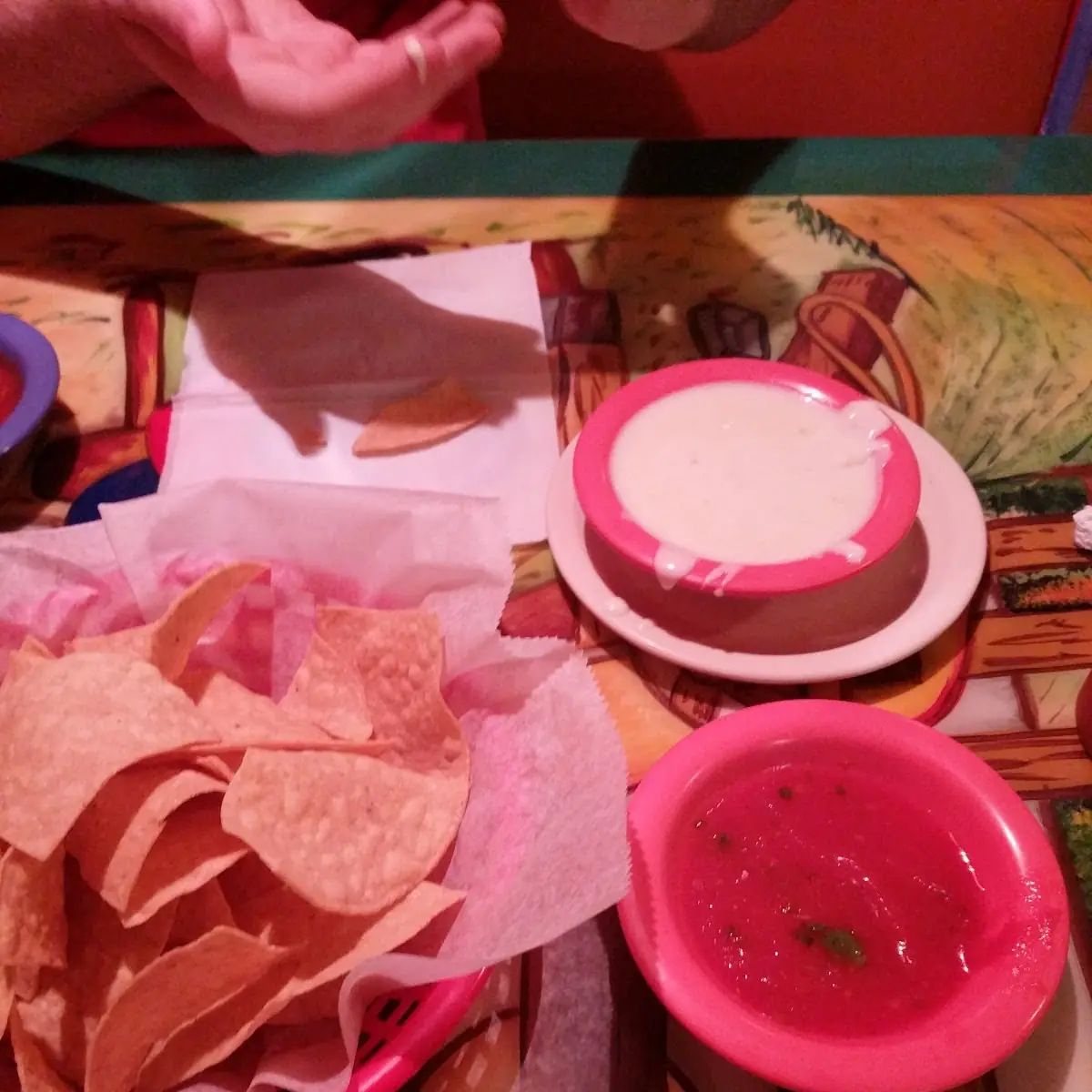 Chips and Queso Dip with Salsa