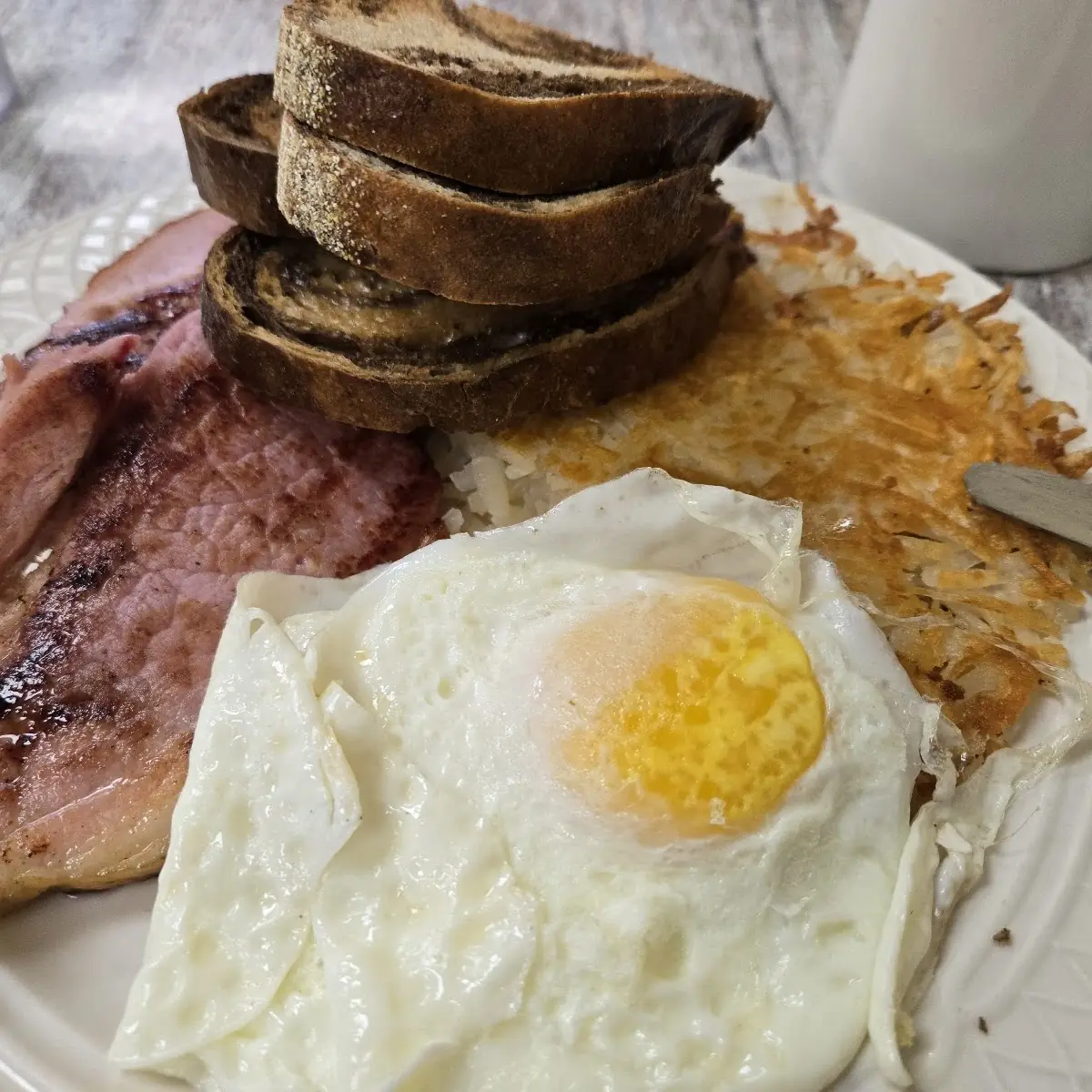 Eggs Home Fries and Toast
