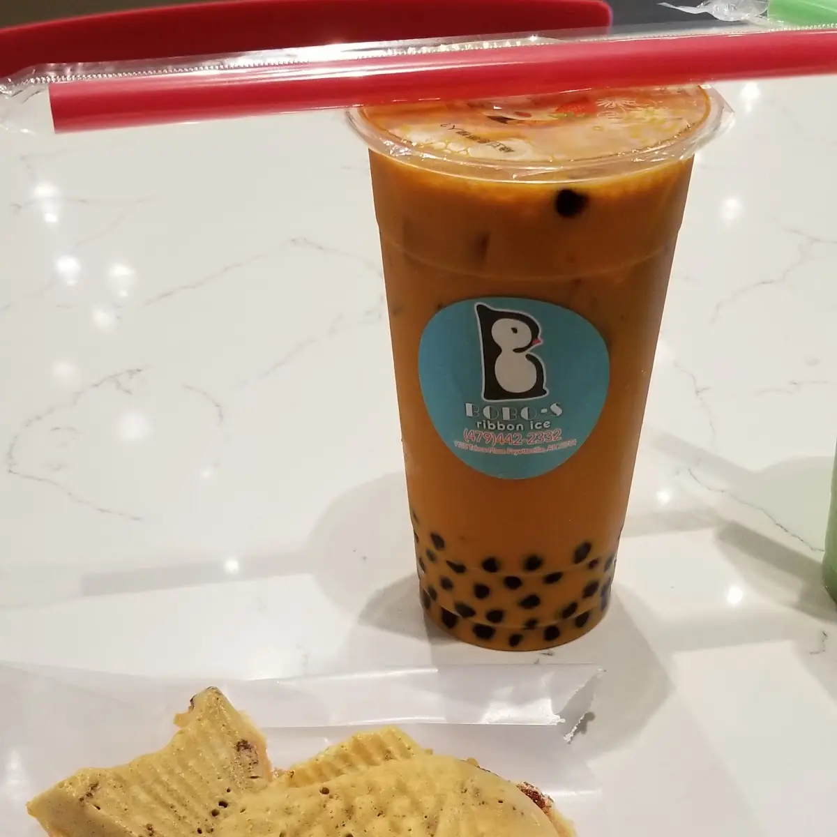 Thai Tea Boba with Takoyaki