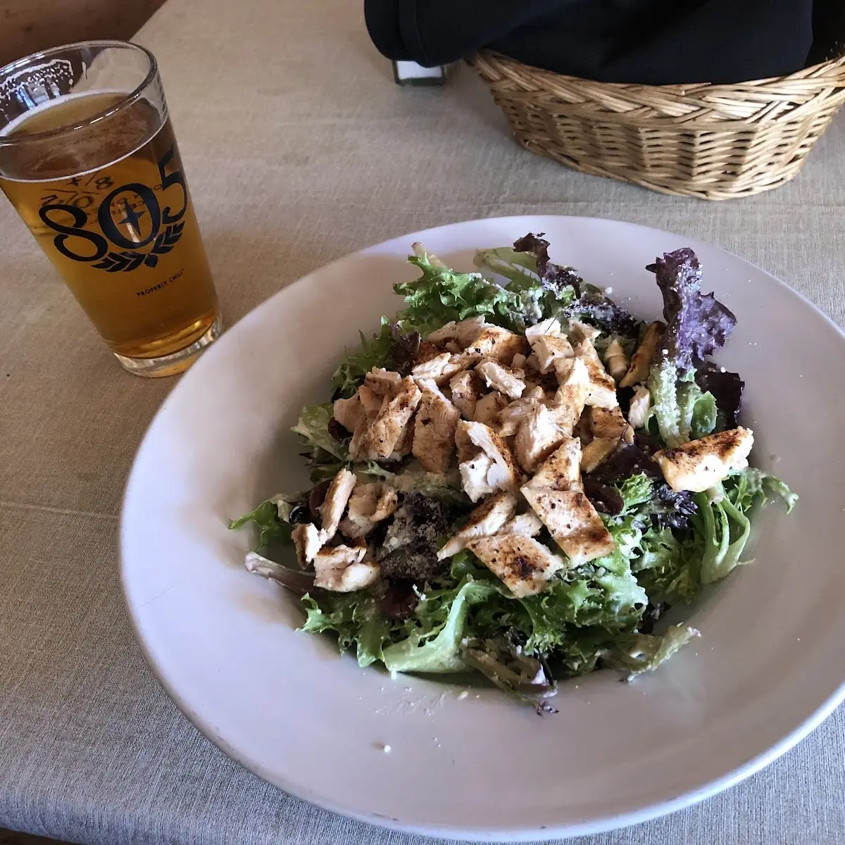 Chicken Caesar Salad with Mixed Greens