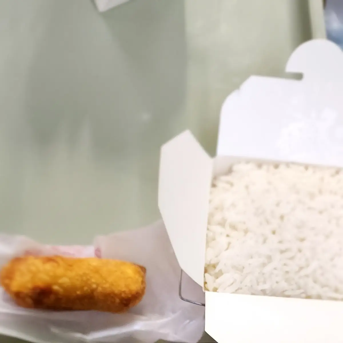 Egg Roll and White Rice