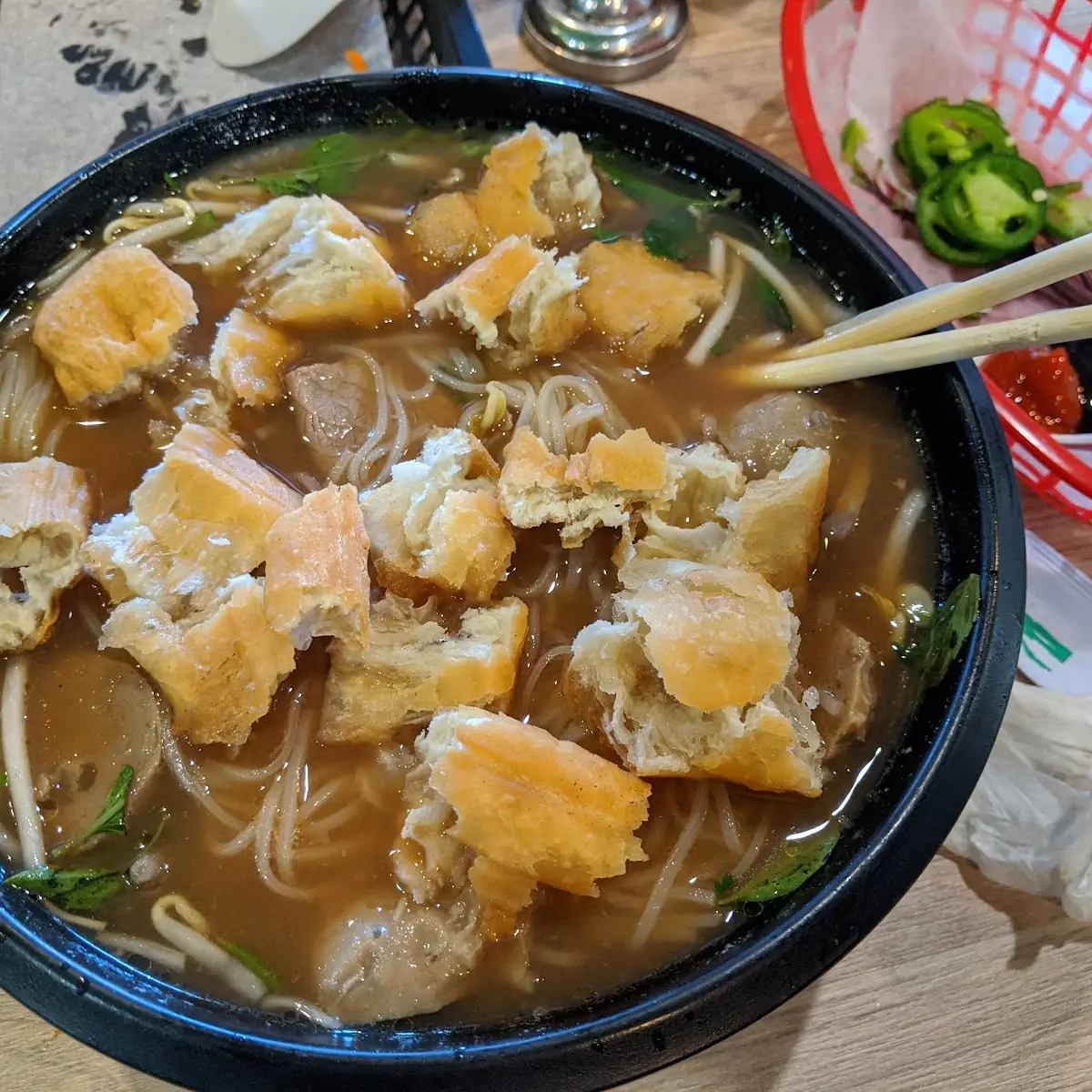 Pho Rare Steak with Chao Quay