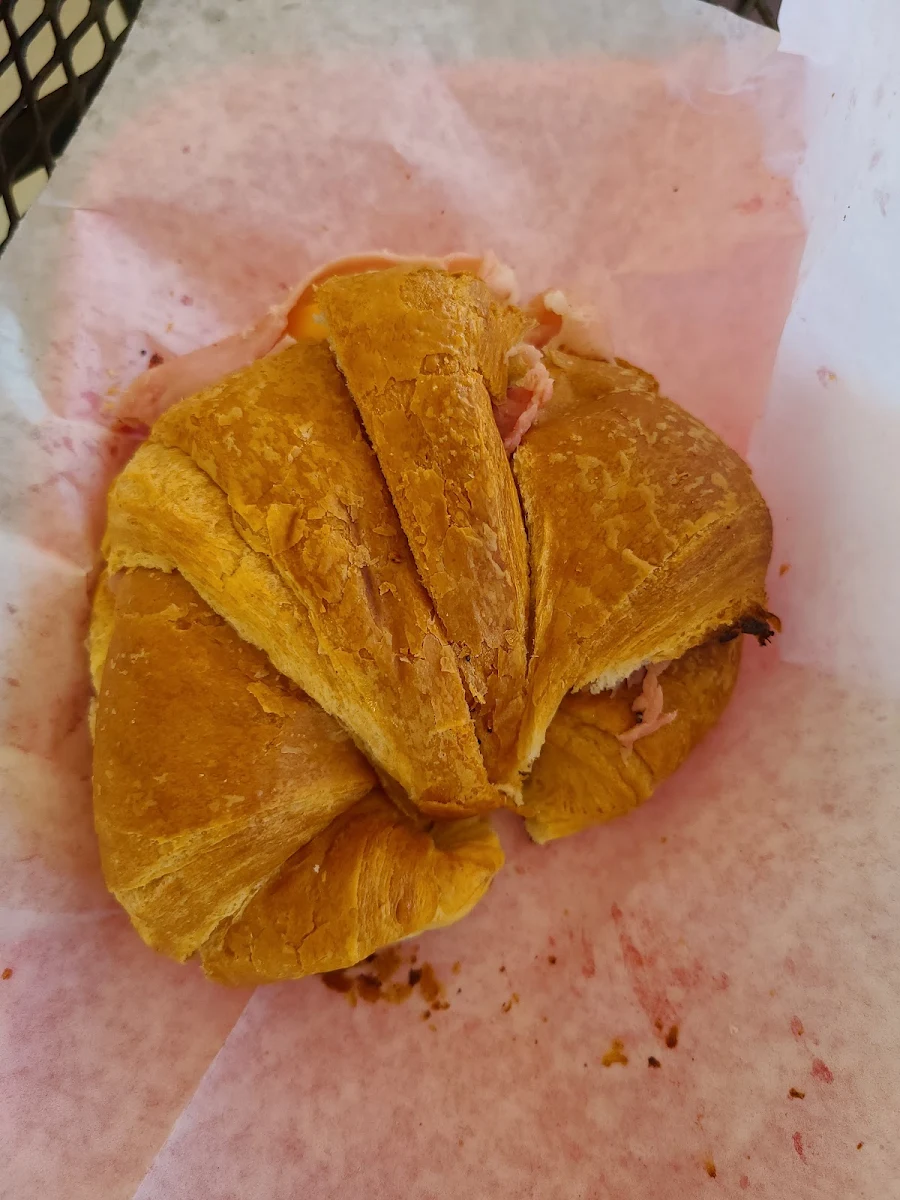 Ham Egg and Cheese Breakfast Sandwich on a Croissant