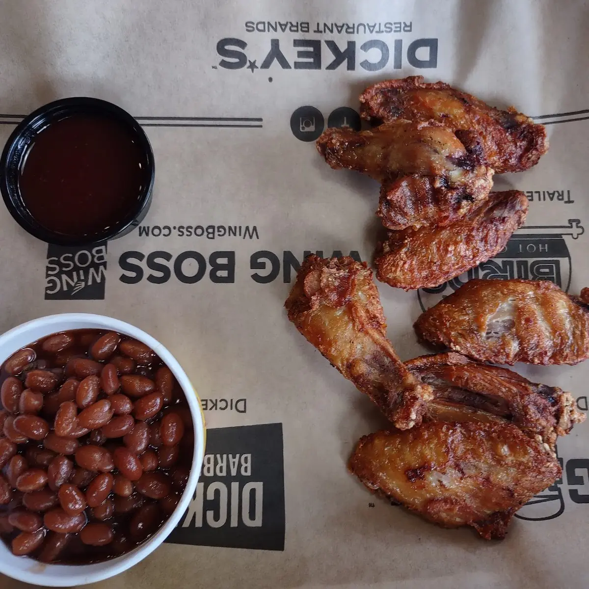 Chicken Wings and Baked Beans