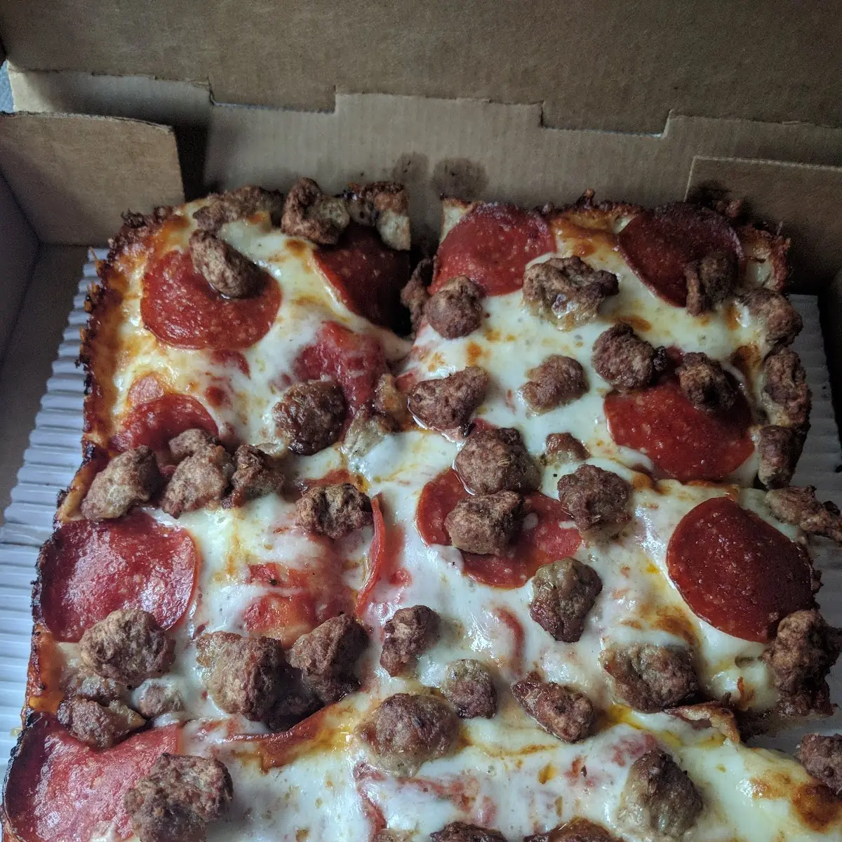 Deep Dish Sausage and Pepperoni with Extra Cheese