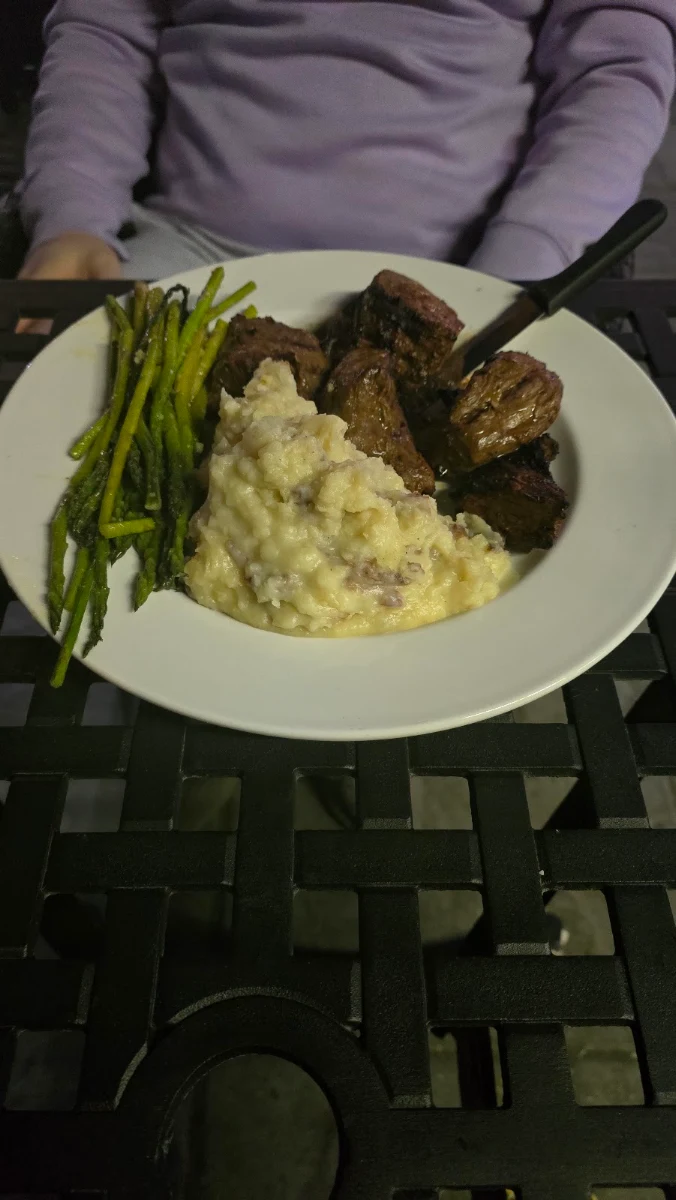 Steak Mashed Potatoes Asparagus
