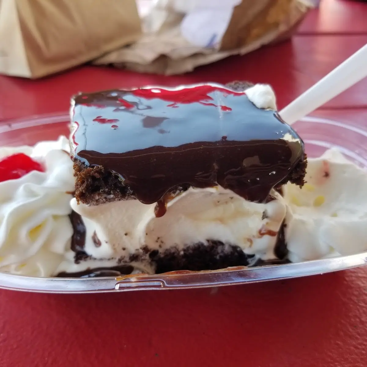 Hot Fudge Cake PB&J Sundae