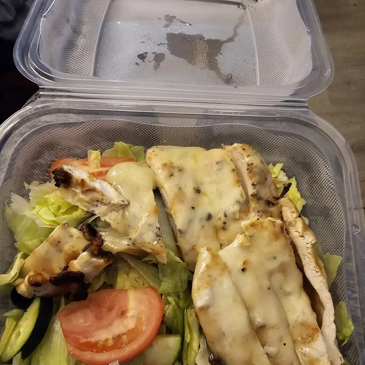 Grilled Chicken Salad with Melted Provolone