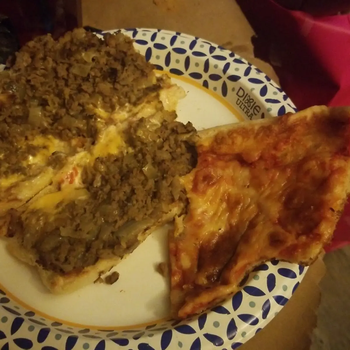 Cheese Steak Sub and Cheese Pizza