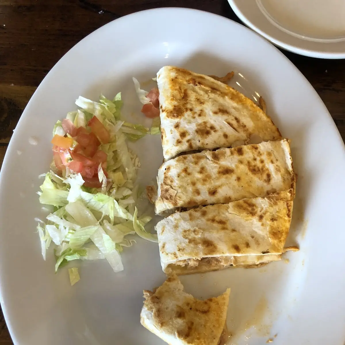 Quesadilla with Guacamole and Salad