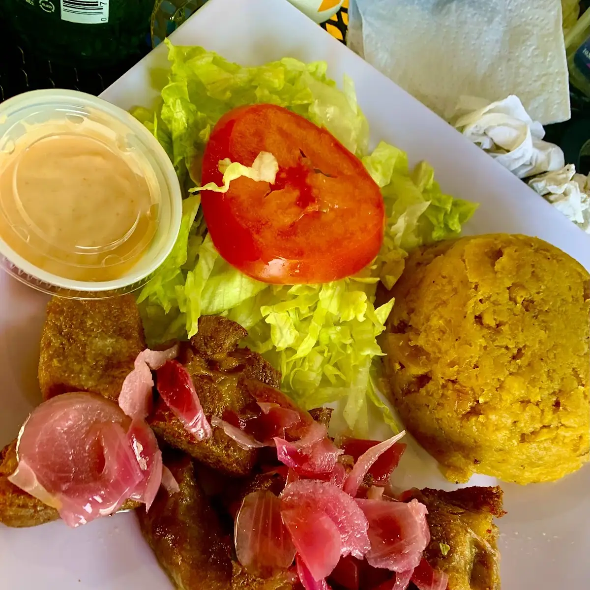 Mofongo Con Carne Frita