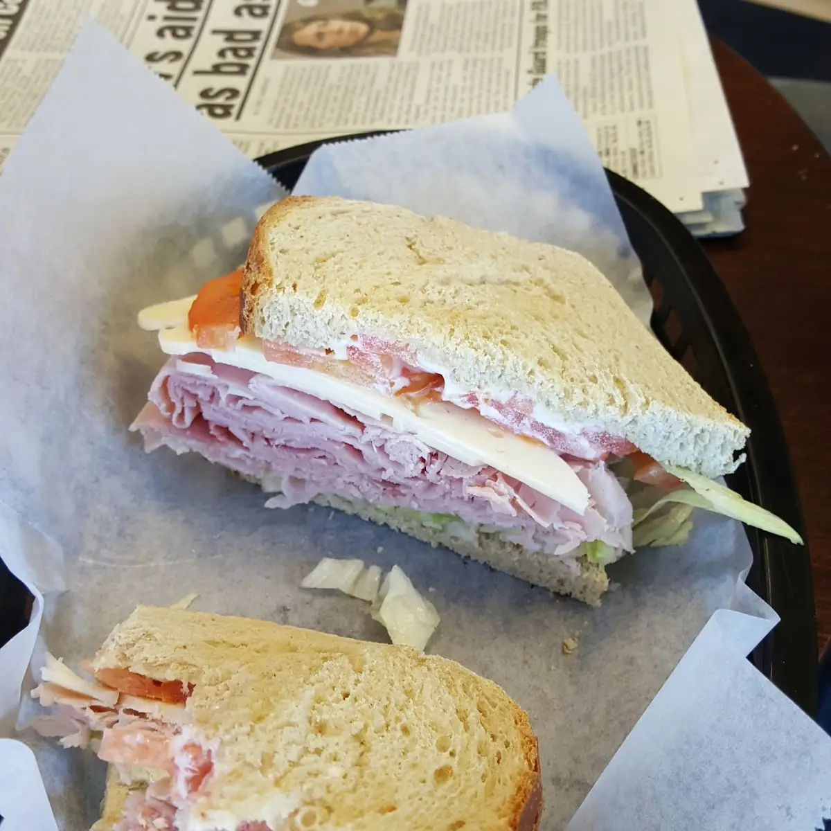 Ham Swiss Tomato Lettuce on Rye Bread