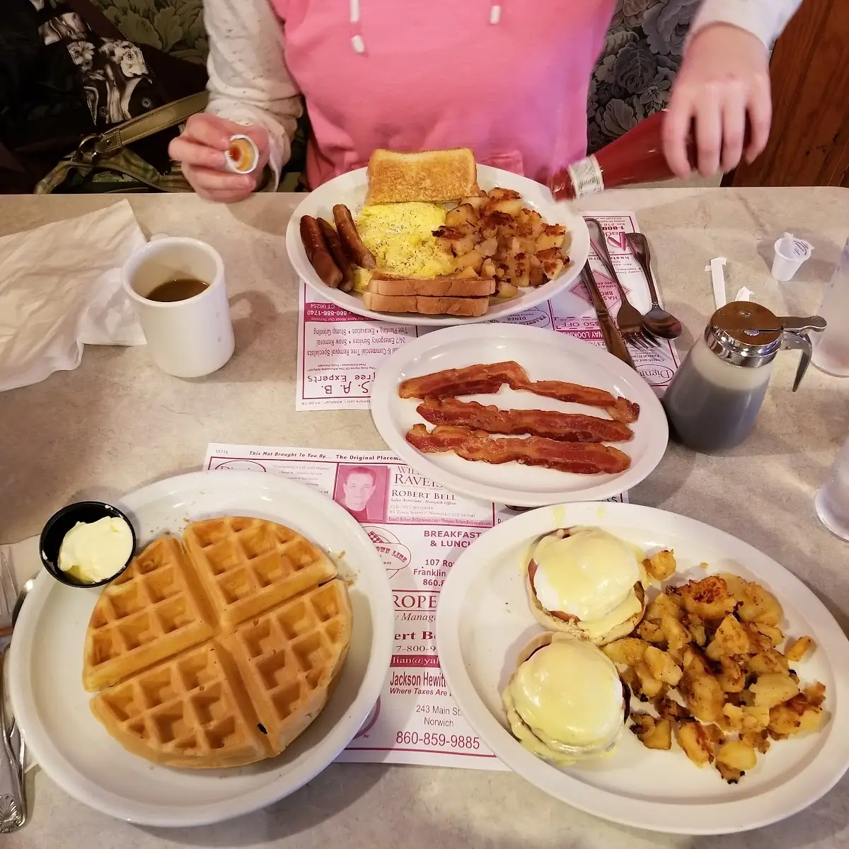 Waffle and Eggs Benedict