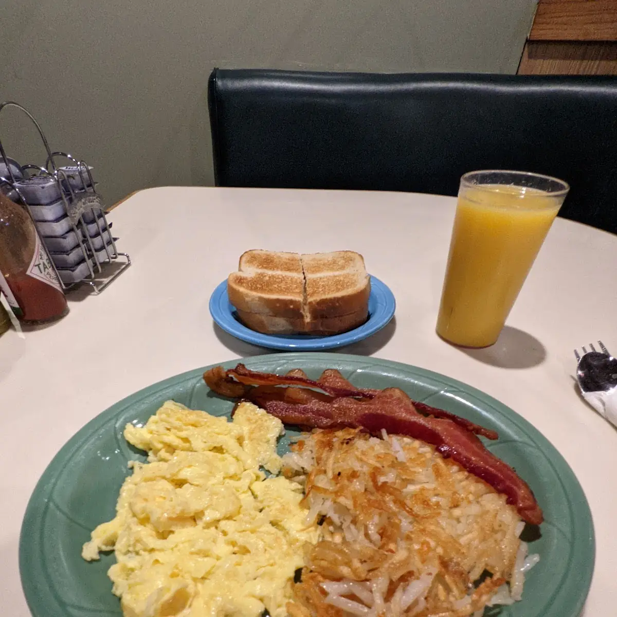 Breakfast Option 3 Scrambled Eggs Bacon and Hashbrowns