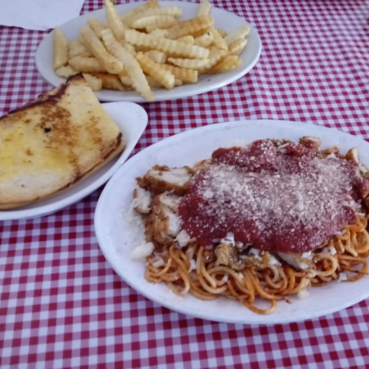 Chicken Parmesan with Garlic Bread