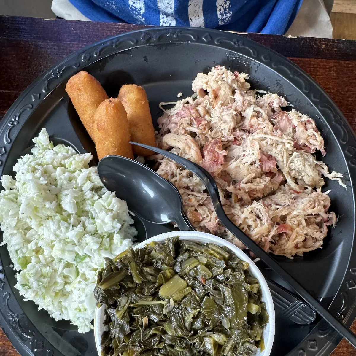 Pulled Pork Plate with Green Beans and Mashed Potatoes