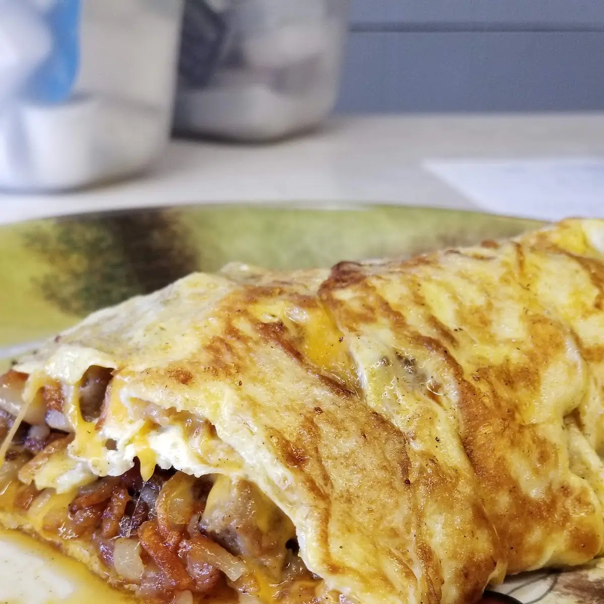 One Egg Ham and Cheddar Omelet