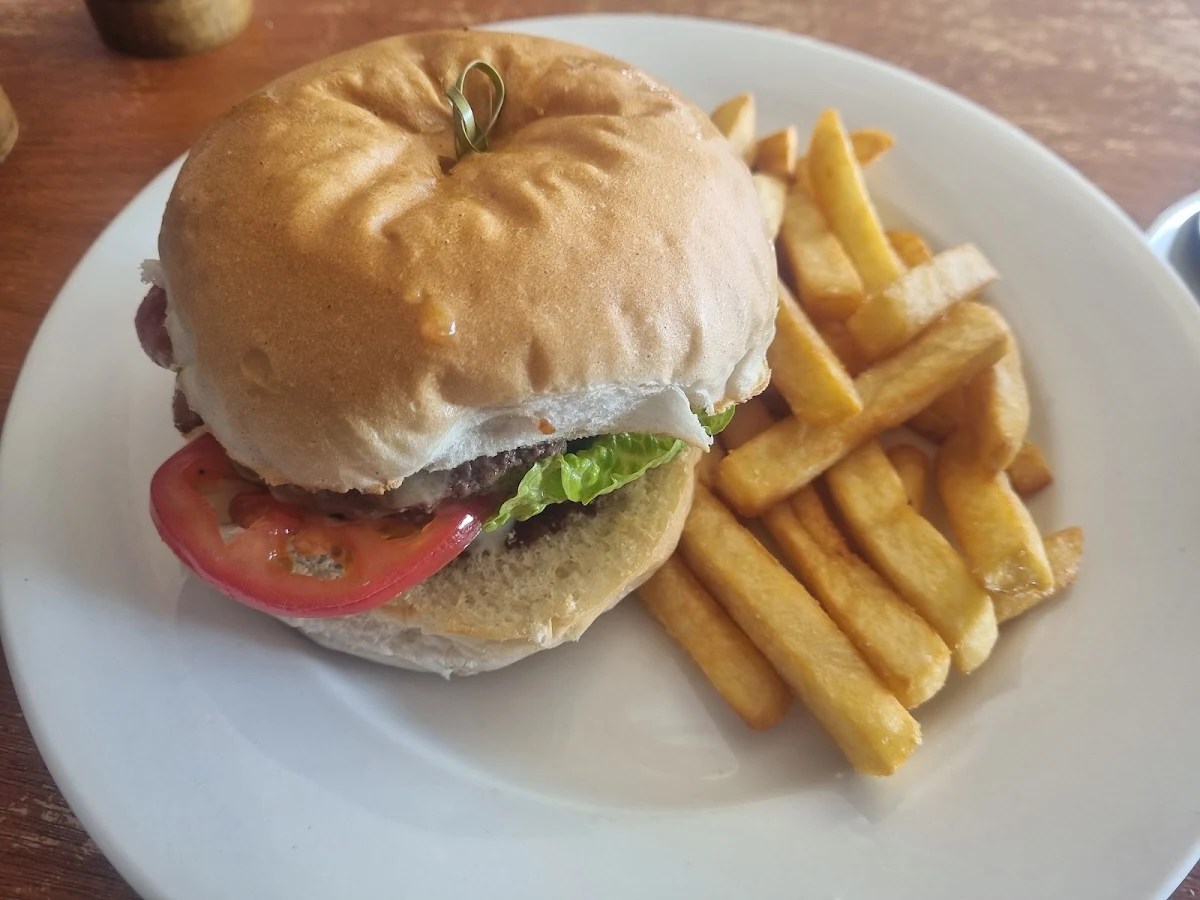 Chicken Schnitzel Burger with Chips, Kettering Cafe