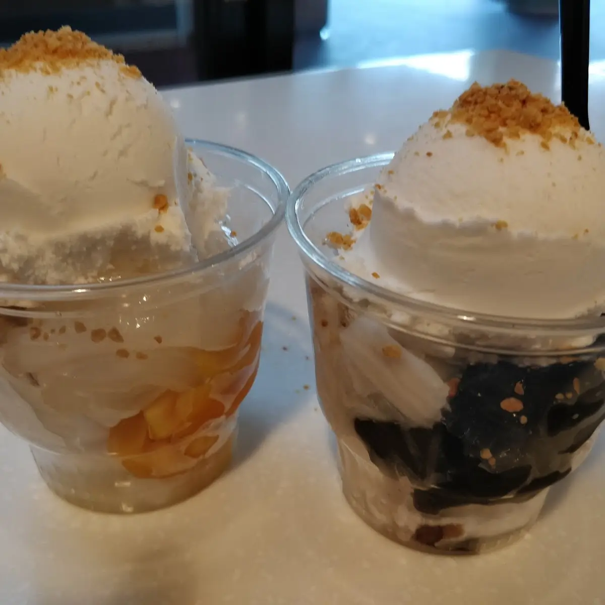 Coconut Ice Cream with Grass Jelly