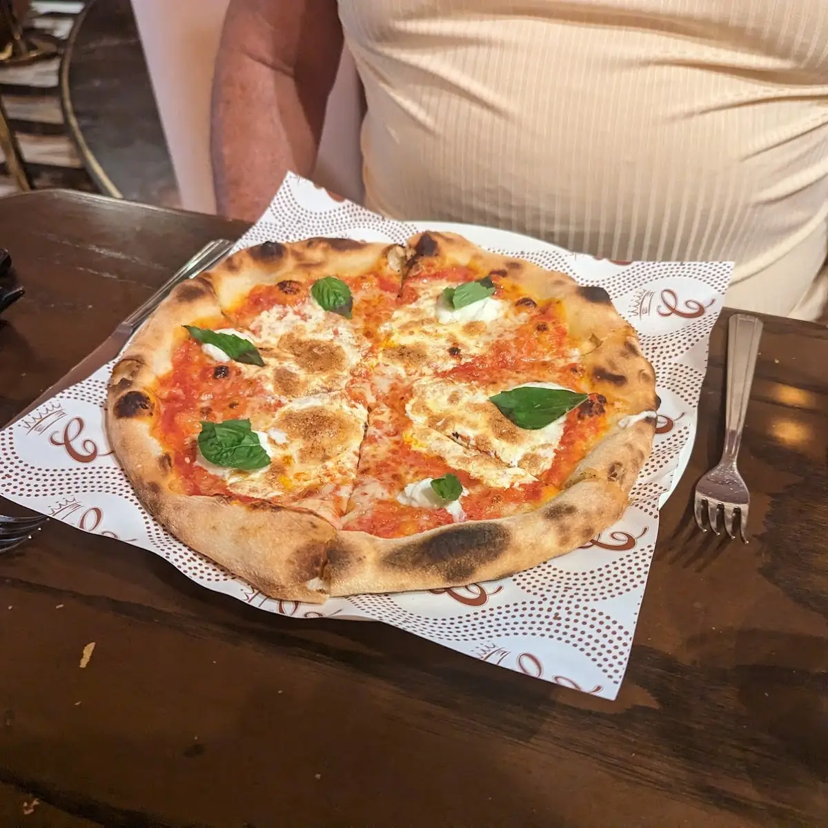 Margherita Pizza with Basil Leaves