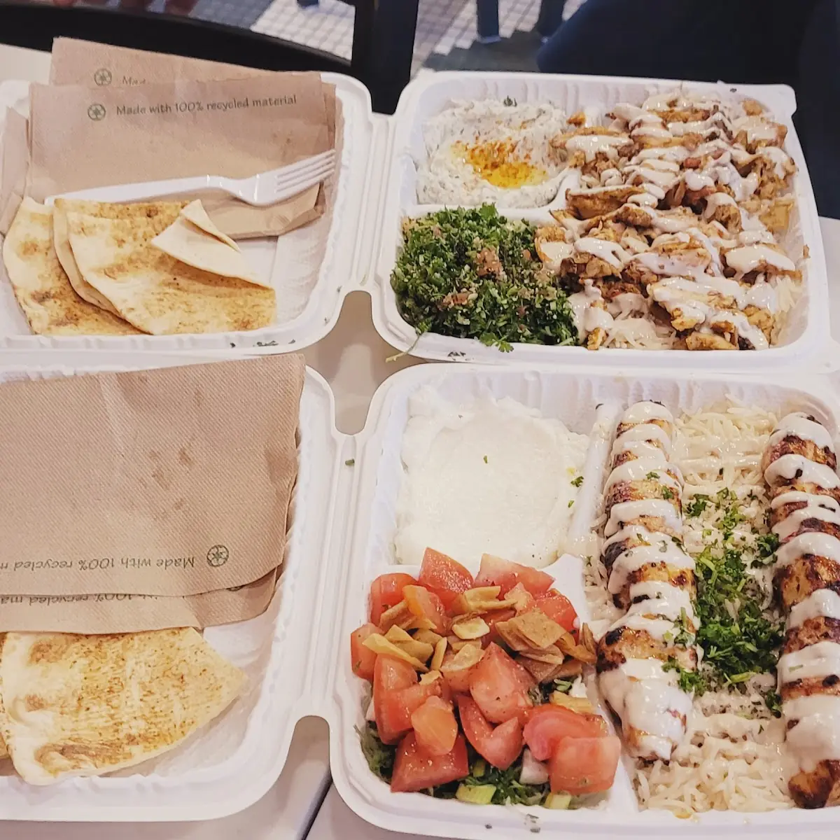 Shawarma Plate and Shish Tawook, Mashawee Lebanese Grill (Crispy Falafel)