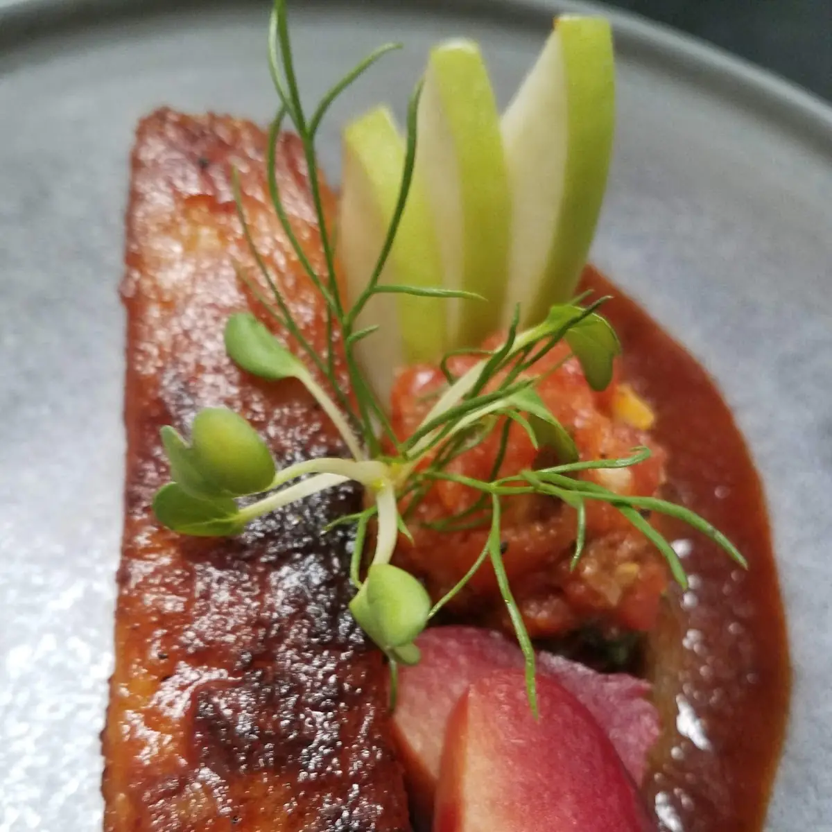 Guajillo Pork Belly w Tomato Marmalade