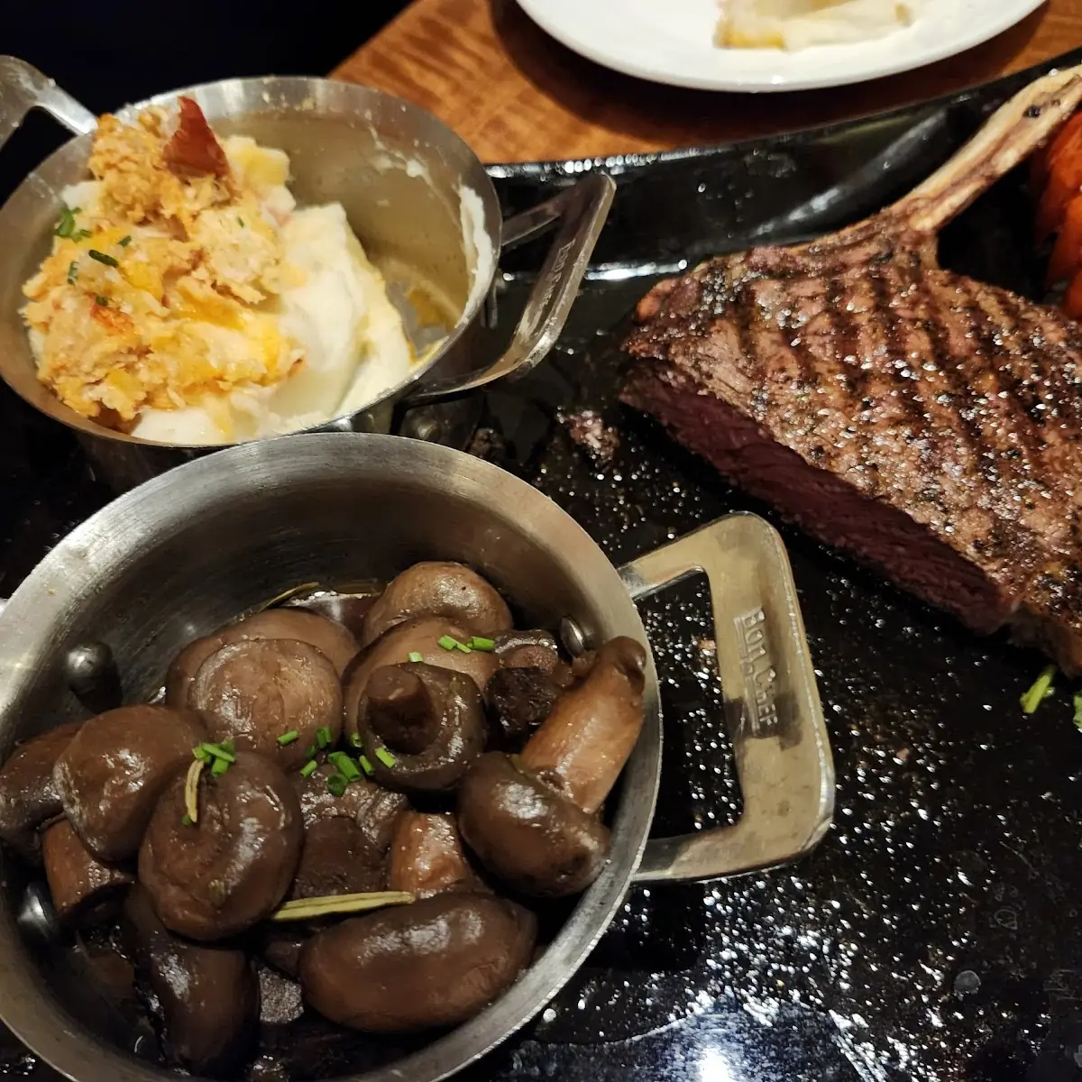 Lobster Mashed Potatoes and Bourbon Mushrooms
