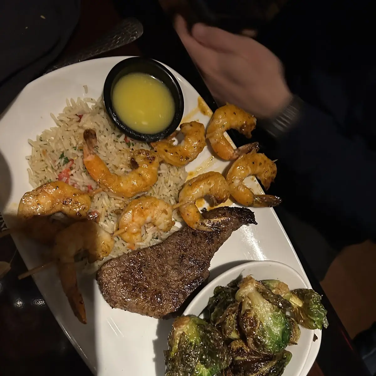 Grilled Shrimp Renegade Steak and Broccoli