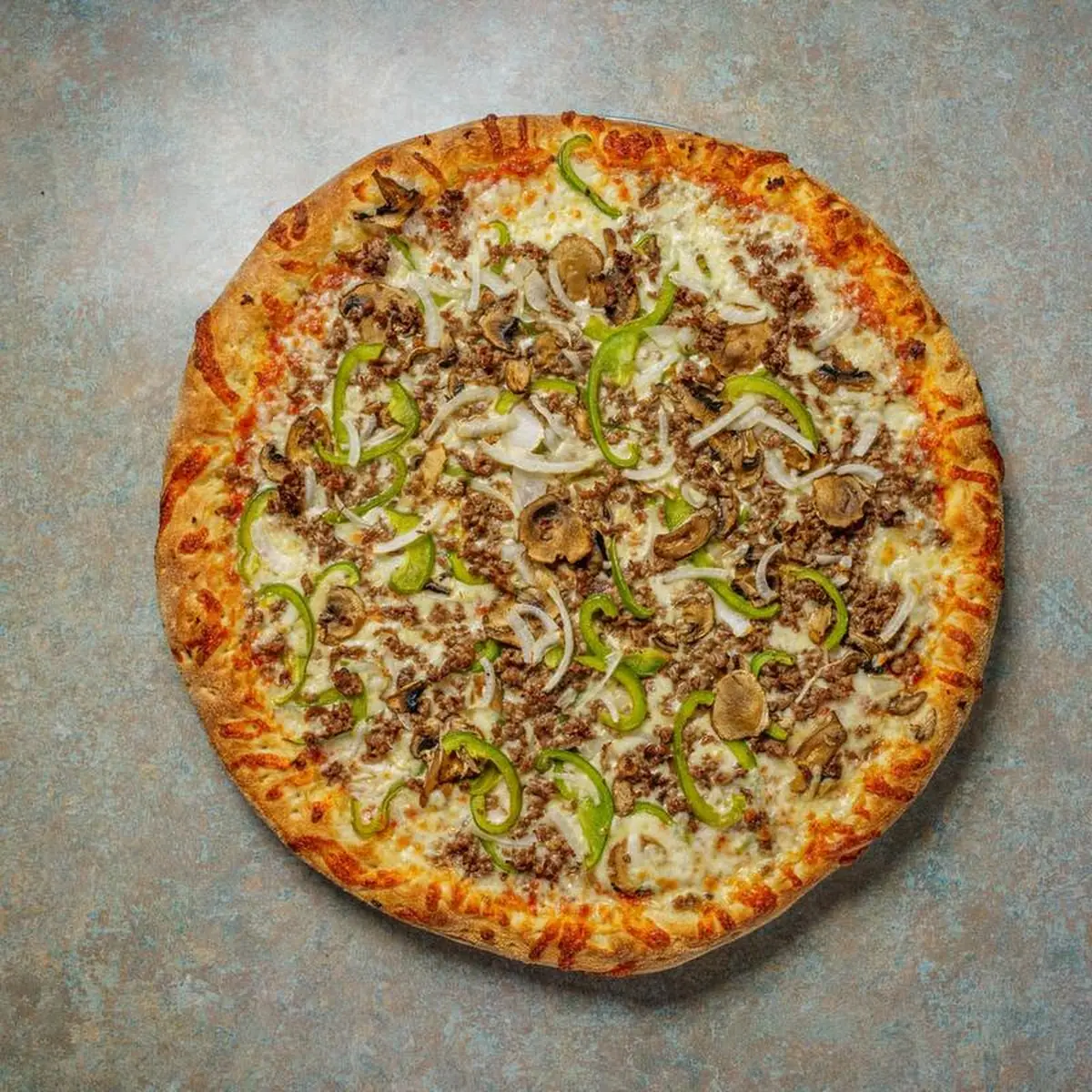 Steak Cheese & Veggie Pizza