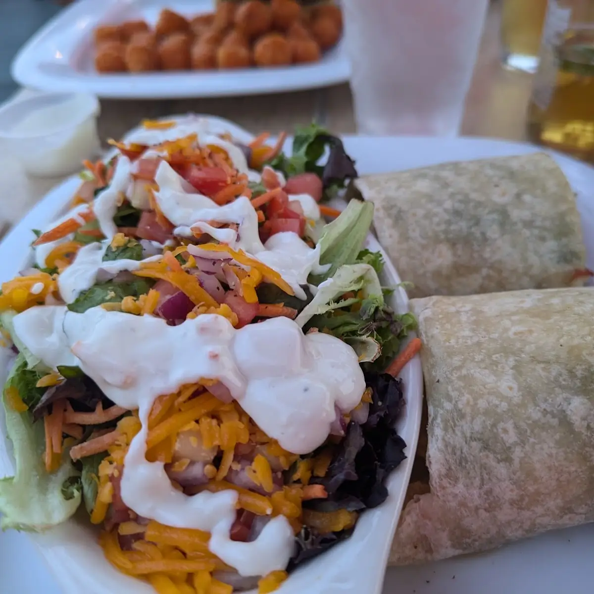Steak Wrap with a Side Salad