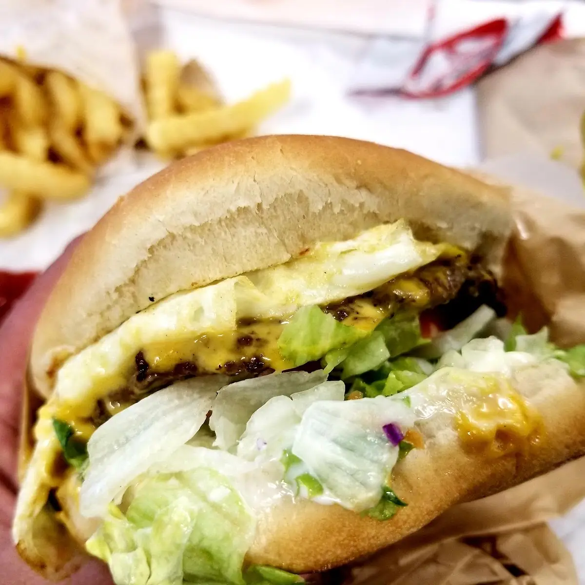 Cheese Burger Combo with Fried Egg