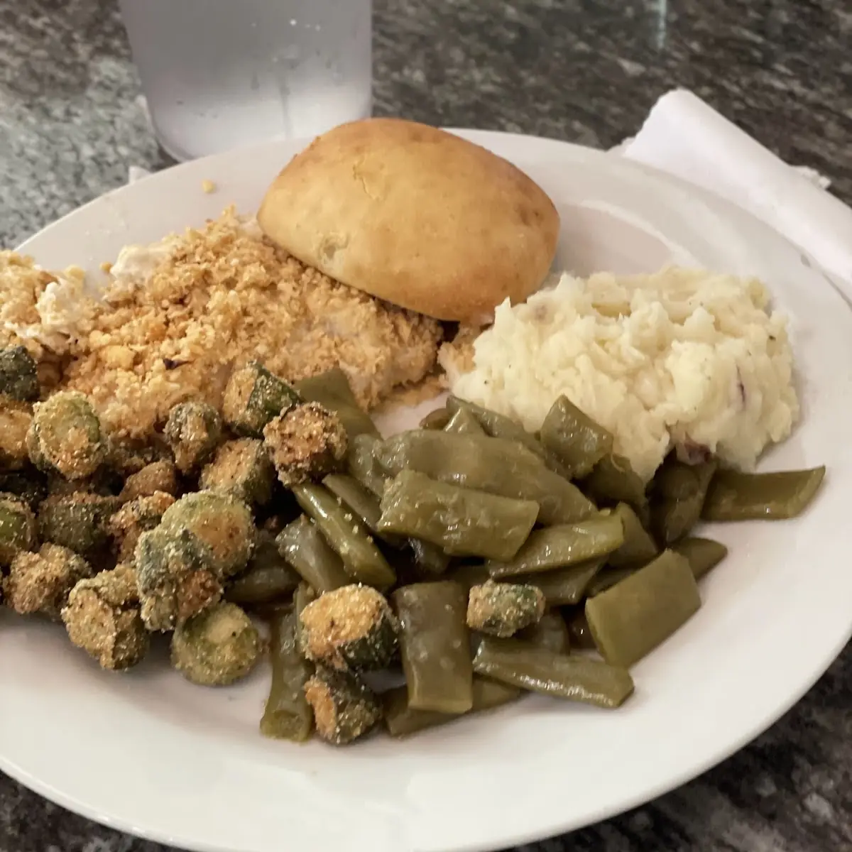 Chicken Casserole Southern Fried Okra Mashed Potatoes