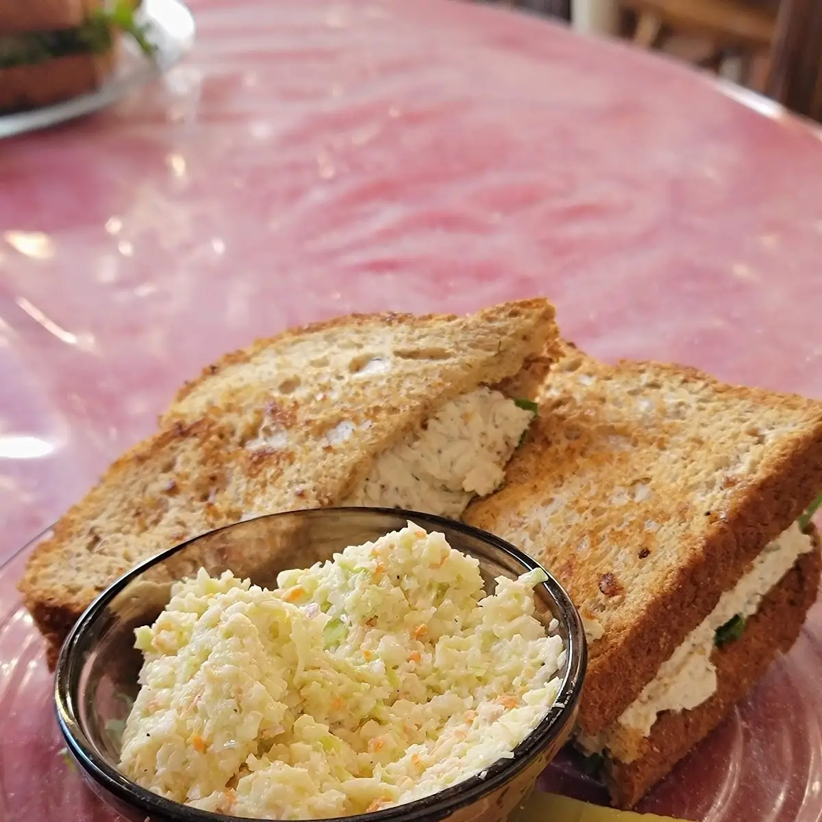 Chicken Salad Sandwich with Cole Slaw