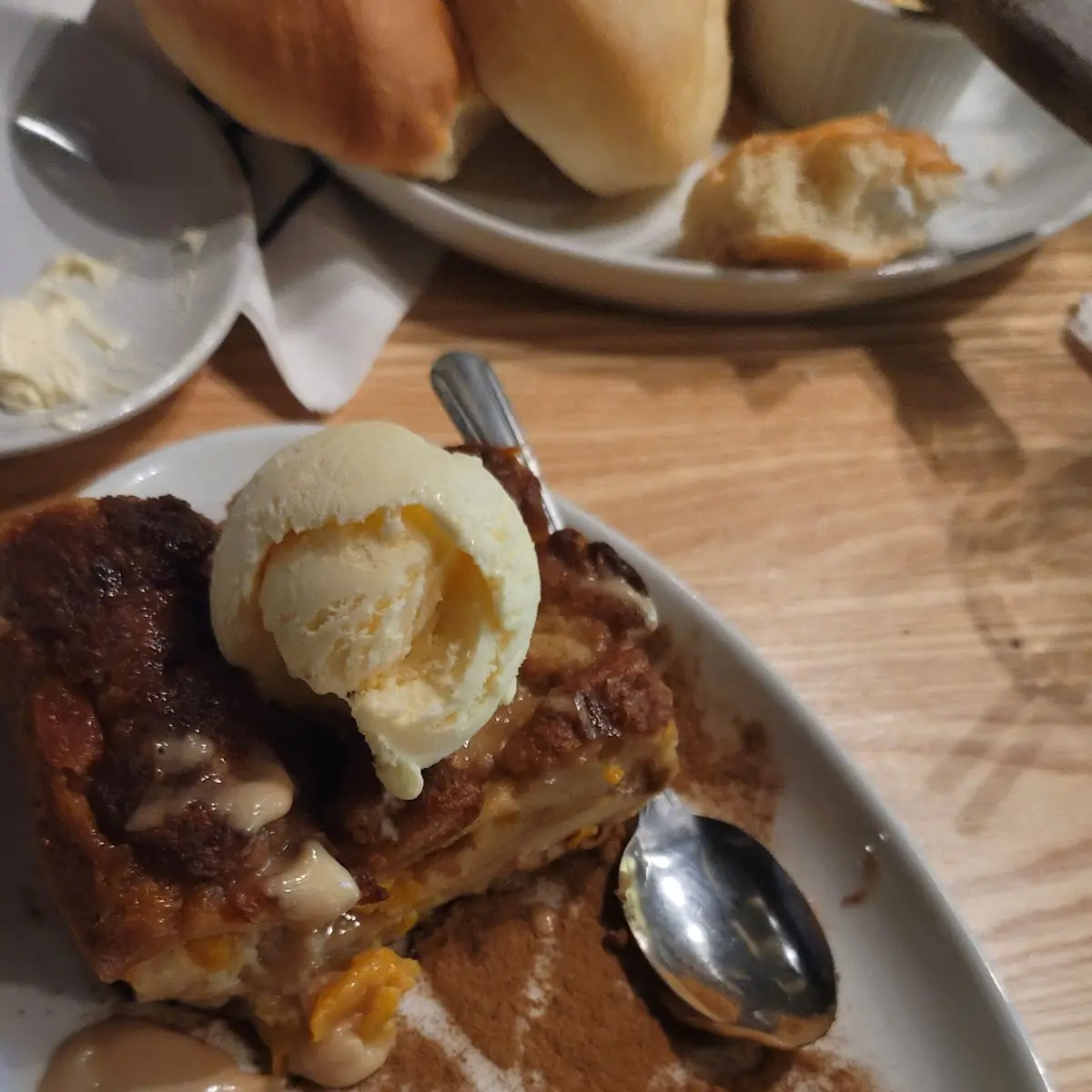 Sissy's Peach Bread Pudding