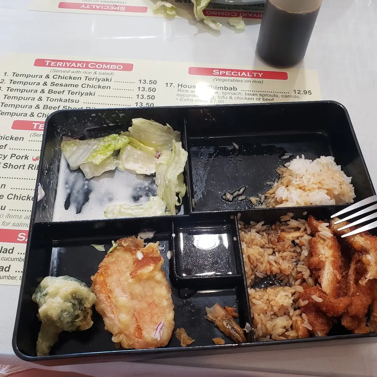 2 Tempura and Sesame Chicken Box