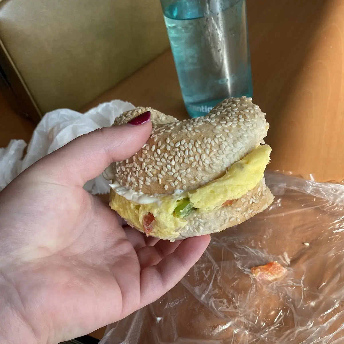 Bagel with Onion and Chive Cream Cheese