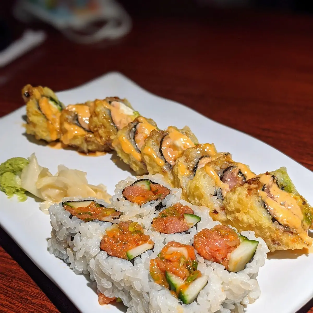 Spicy Tuna Roll and Deep Fried Philly Roll