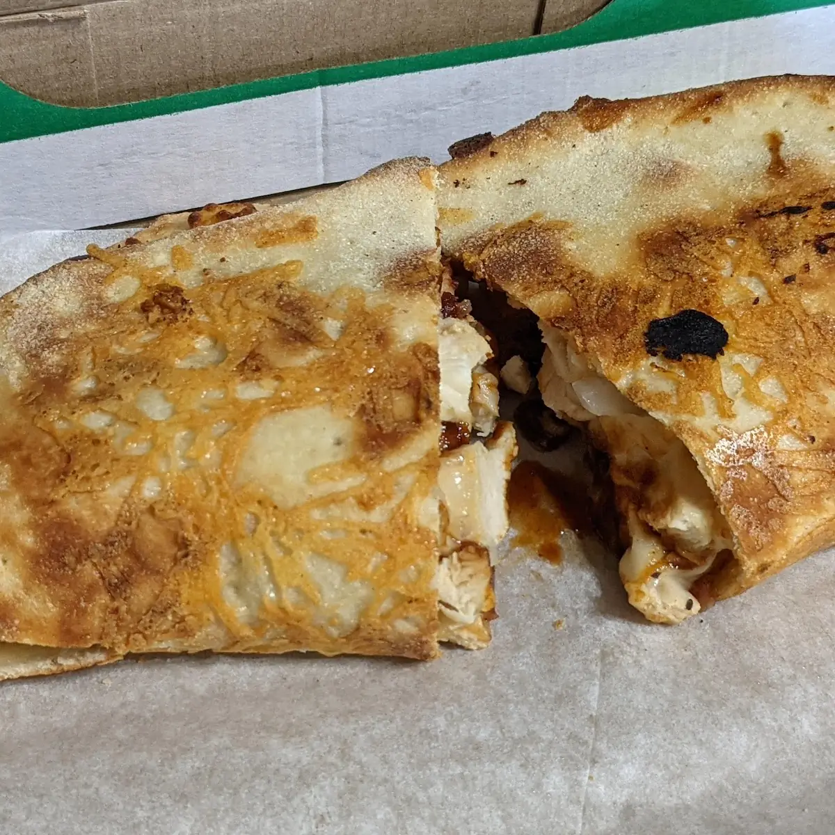 BBQ Chicken Parmesan Crusted Papdia