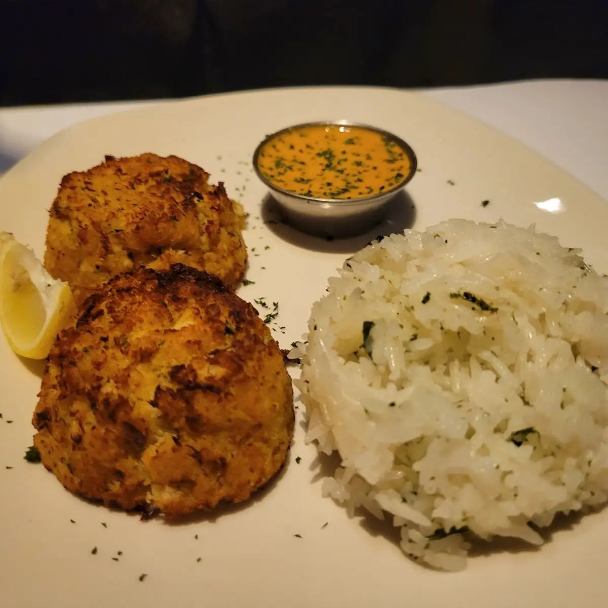 Crabcakes with Mashed Potatoes
