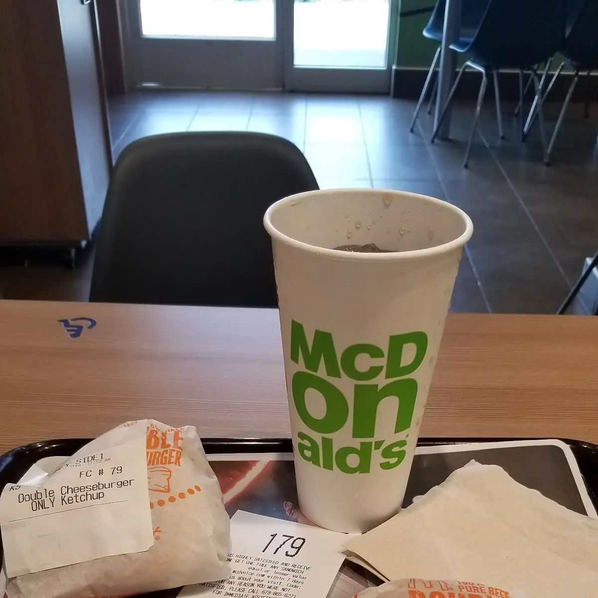 Two Double Cheeseburger and a Coke