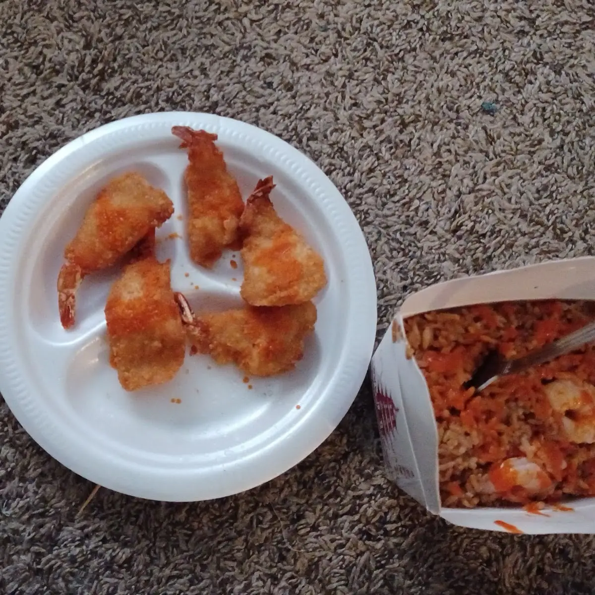 Shrimp Fried Rice and Fried Jumbo Shrimp