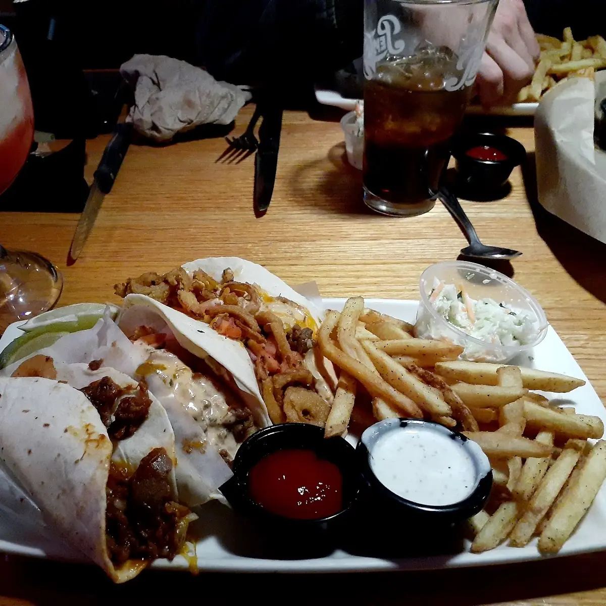 Pulled Pork Tacos and Fries