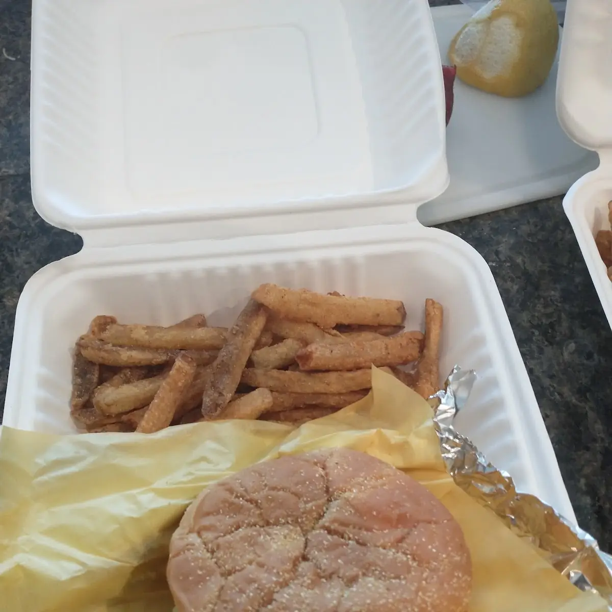 Burger and Well Done Fries