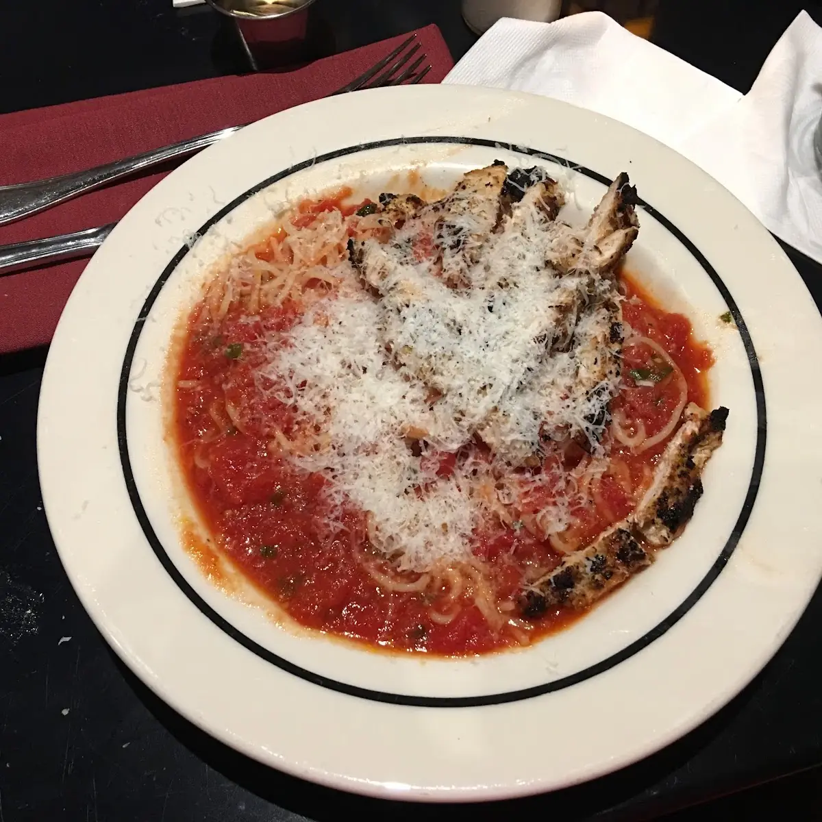 Chicken Parmesan w Side of Pasta Bolognese