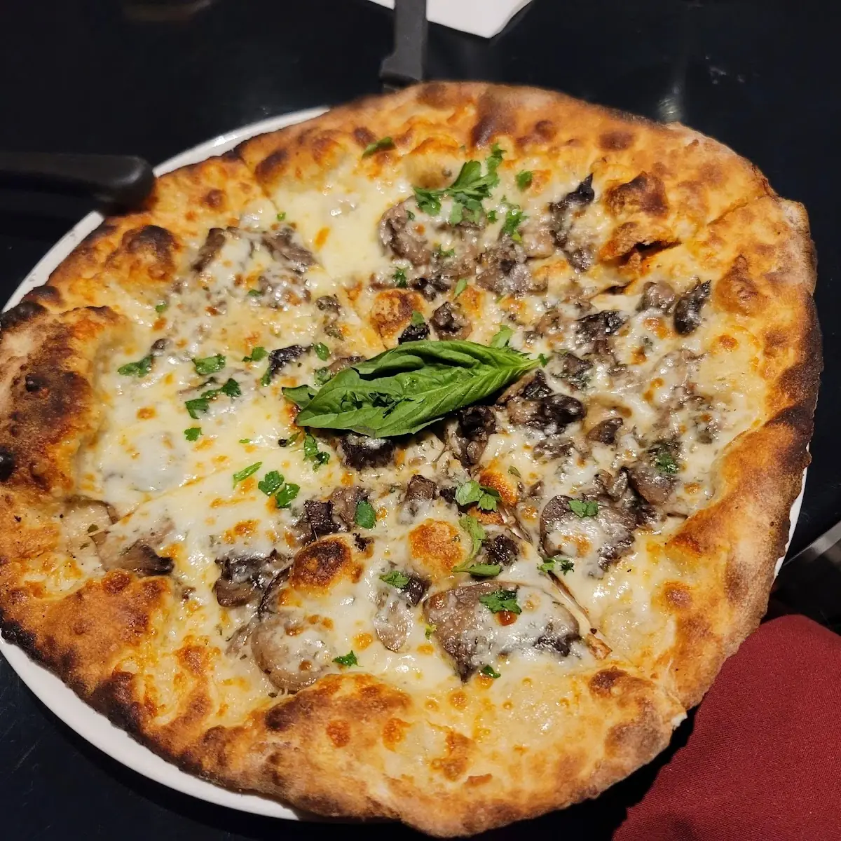Three Mushroom White Pizza