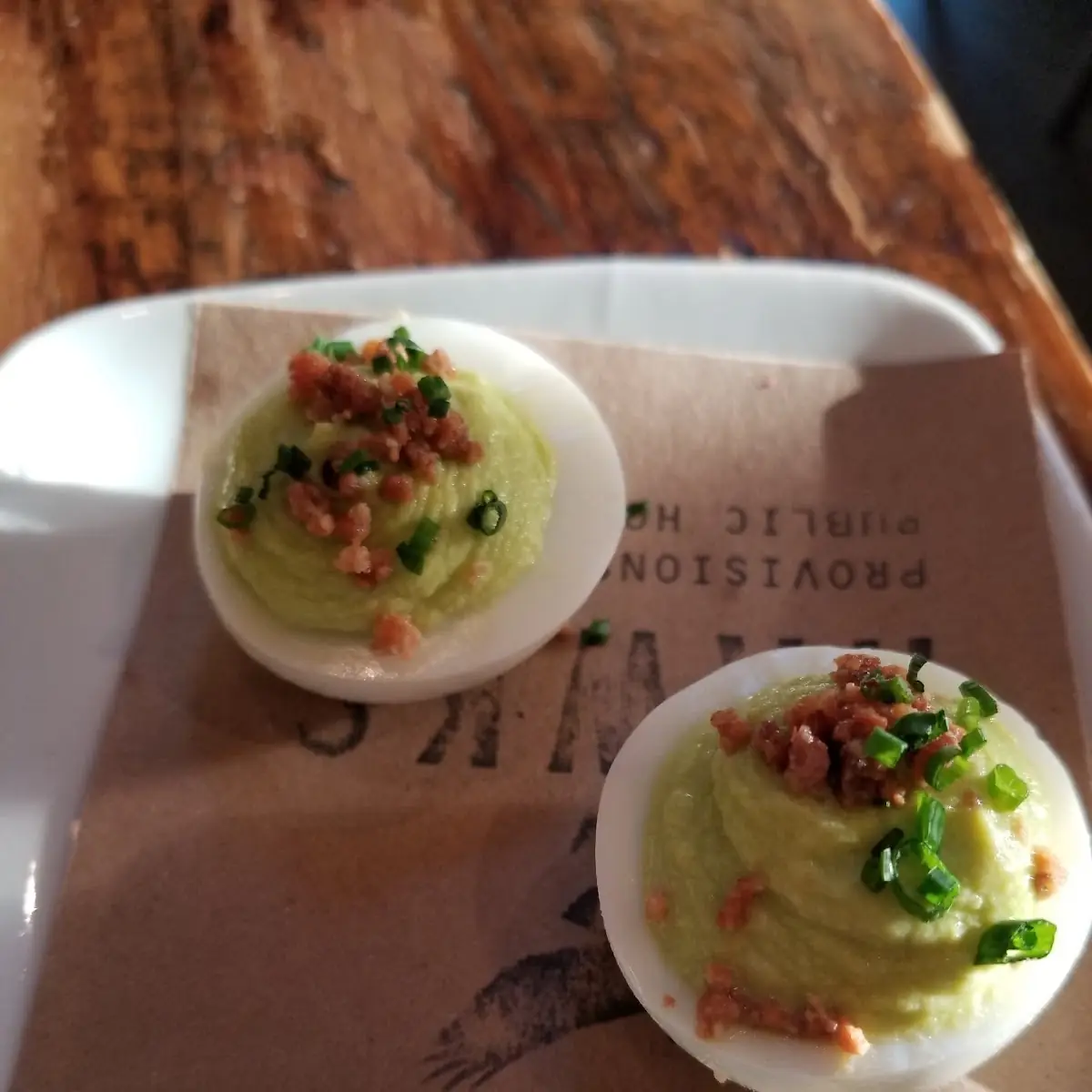 English Pea Deviled Egg